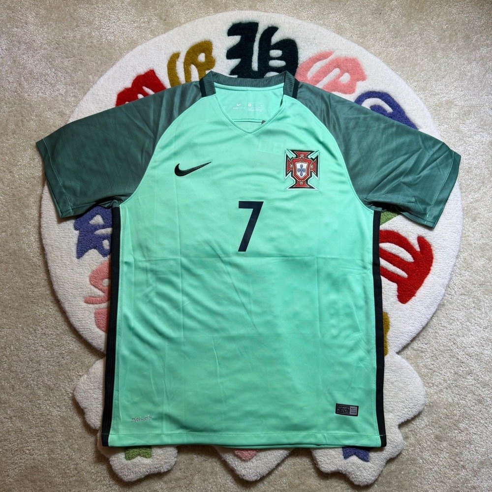 Nike Portugal 2016 Away Jersey Ronaldo 7 Mint Green Soccer Shirt NWT Size Large